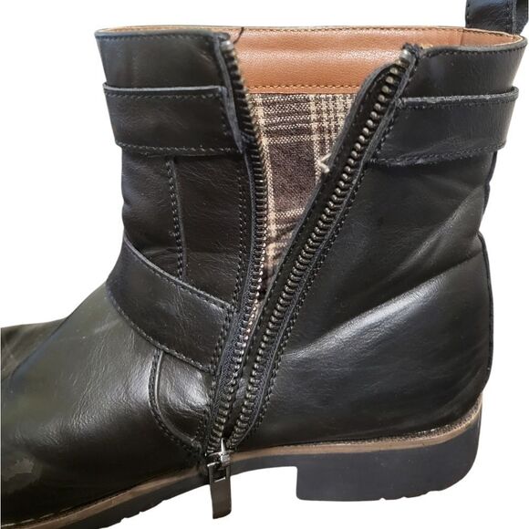 Polar Fox Wyatt Men's Boots Black Zipper Buckle Motorcycle MPX608005 , Size 8 - Picture 3 of 15